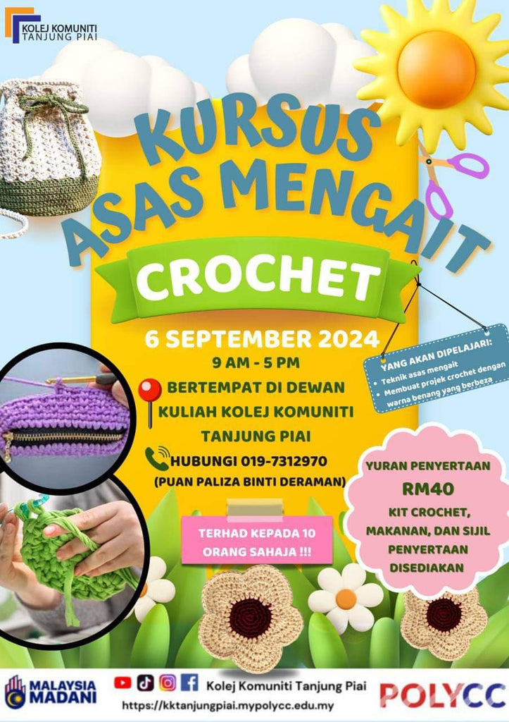 Kelas Asas mengait Crochet September 2024