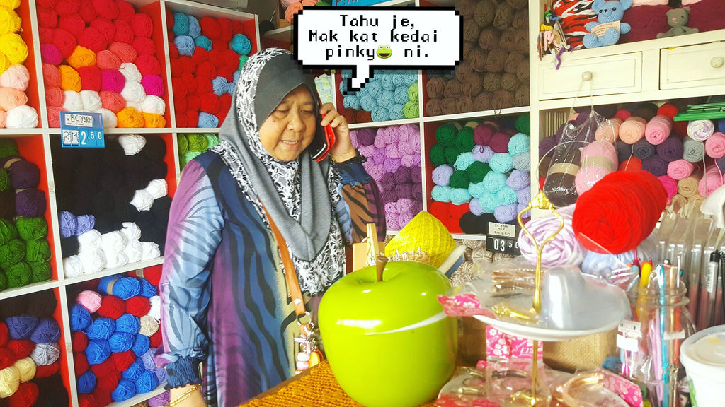 Cari benang kait di Pinkyfrog Studio, Johor.