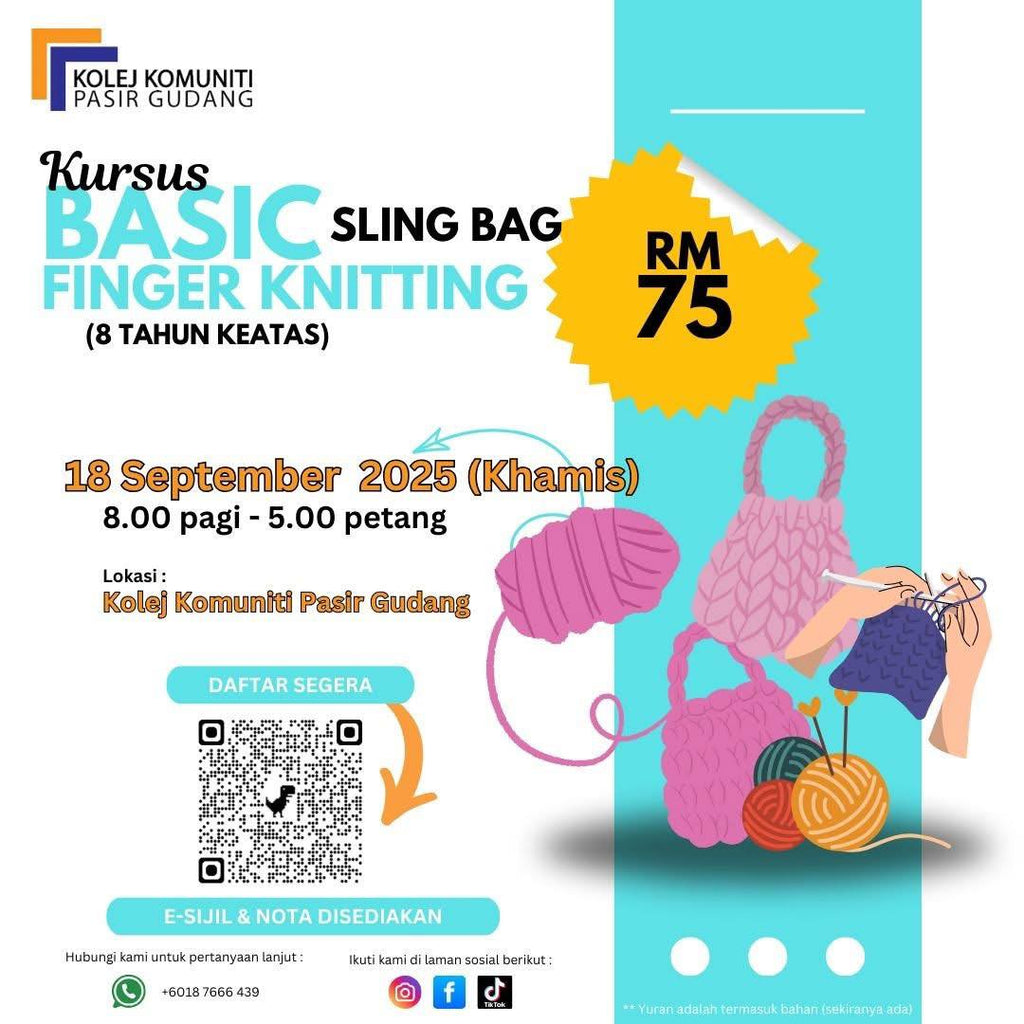Kelas Mengait Finger Knitting Sept 2025