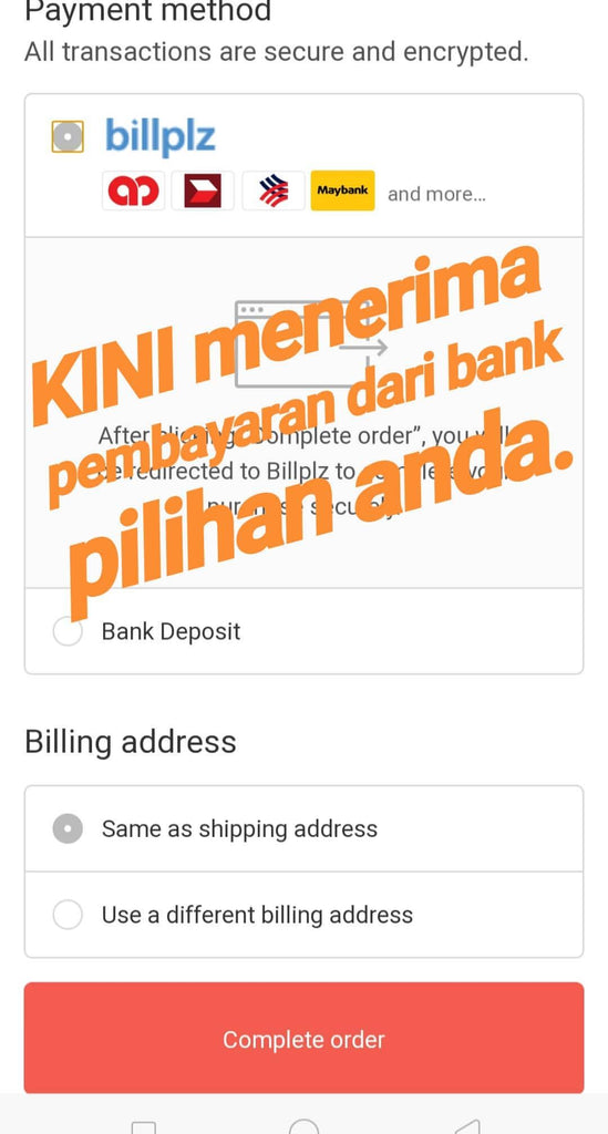 Pembayaran benang kait secara FPX online melalui bank terpilih di Pinkyfrogshop.