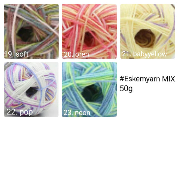 Benang kait eskemyarn MIX.  (3ply) - Pinkyfrogshop: Yarn Shop - JOHOR Malaysia