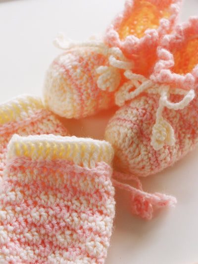 Pattern Crochet : Zara Booties and Mittens. (Pattern in PDF format) - Pinkyfrogshop: Yarn Shop - JOHOR Malaysia